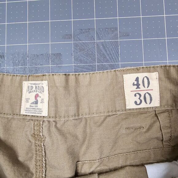 Redhead Cargo Pants 40x30 Fulton Khaki Tan Ripstop Canvas Work Stretch Outdoors - Picture 6 of 16